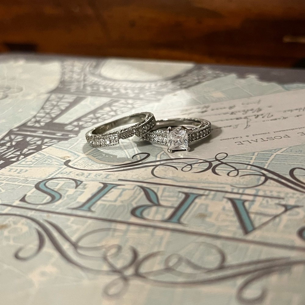 CZ Silver Wedding Set